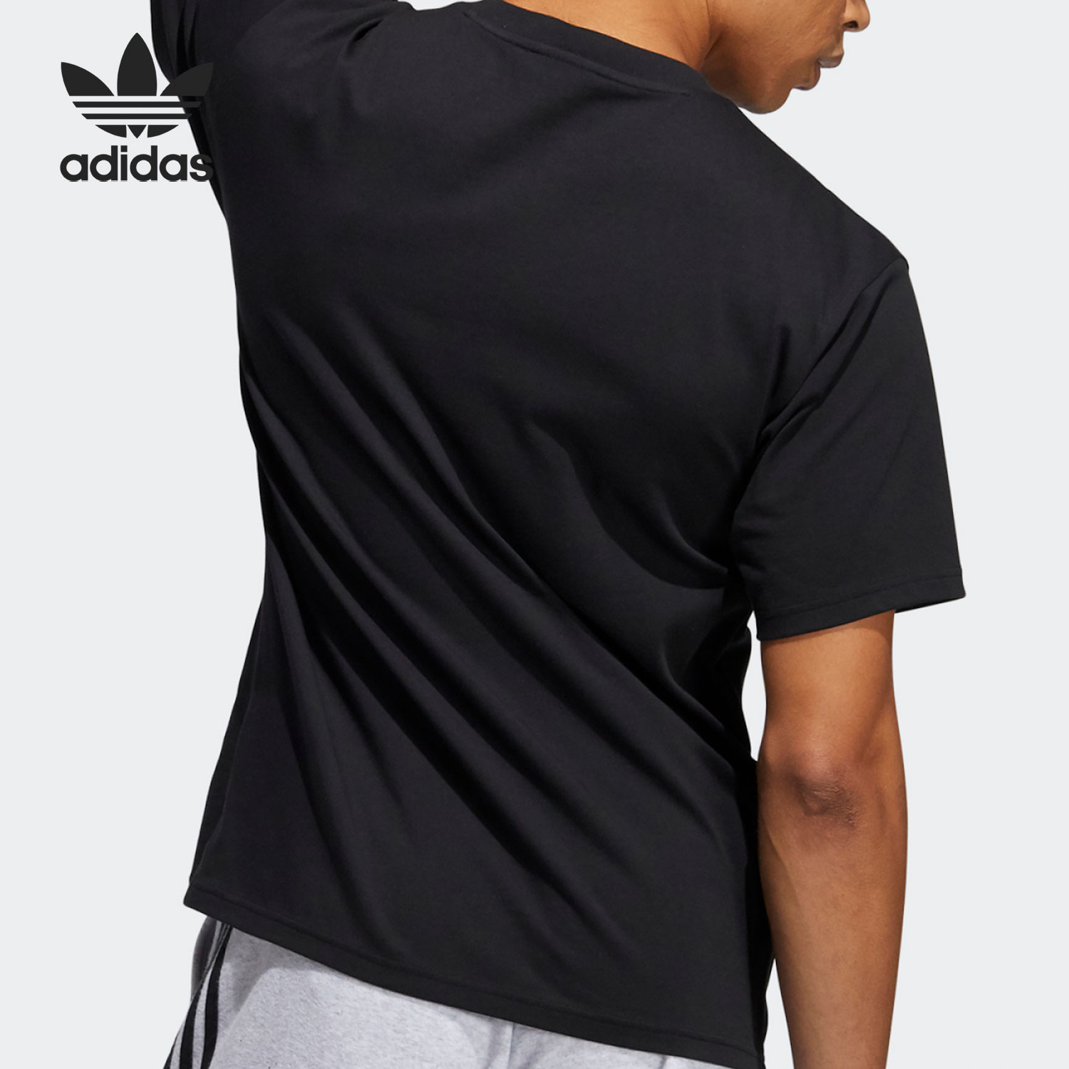 Adidas/阿迪达斯正品2021年新款男子三叶草夏季短袖运动T恤H16236 - 图0