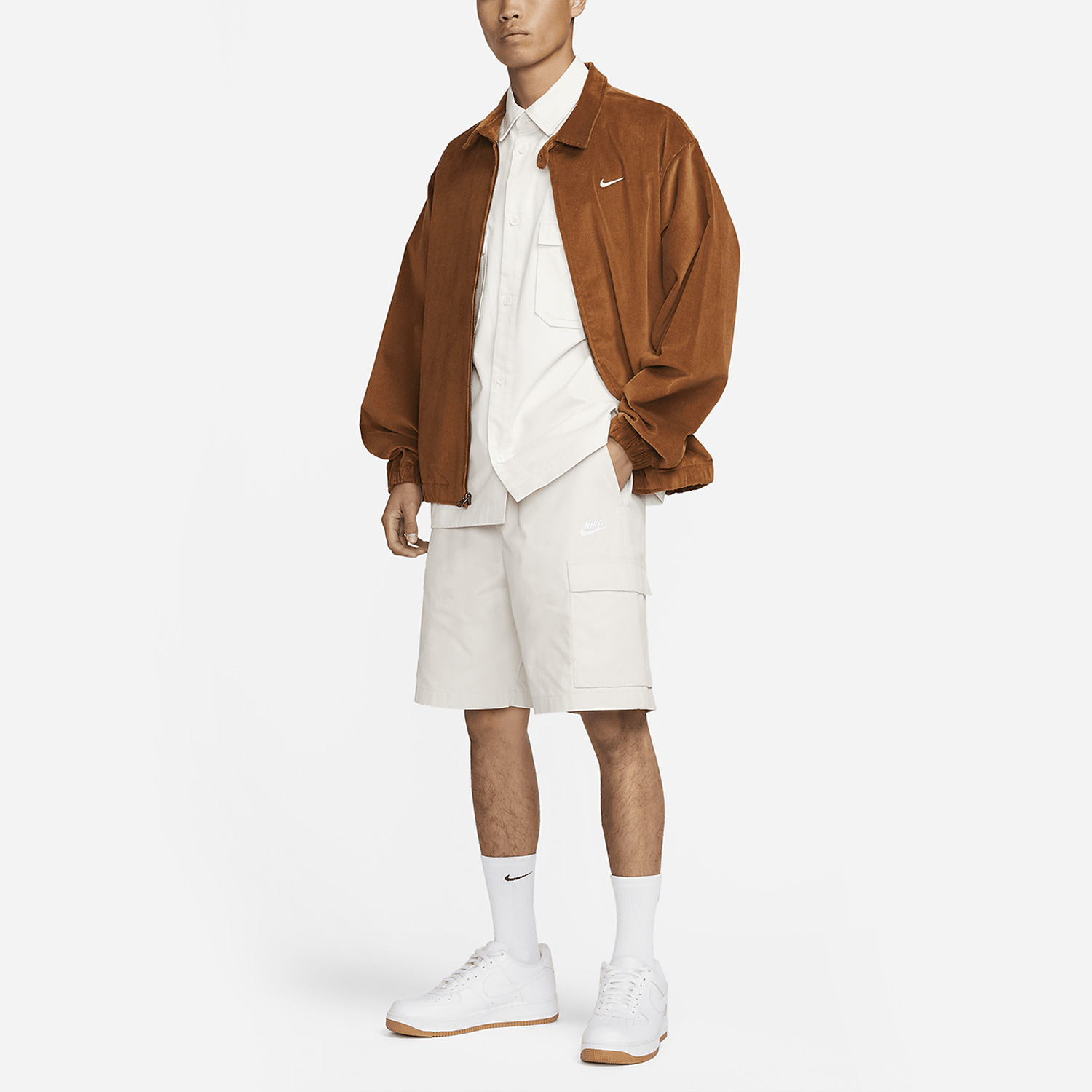 Nike/耐克正品夏季新款宽松工装衬衫男子运动短袖DX3341-030 - 图1