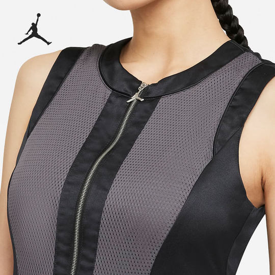 Nike/耐克官方正品女子半拉链透气无袖休闲运动连衣裙 DD7088-082