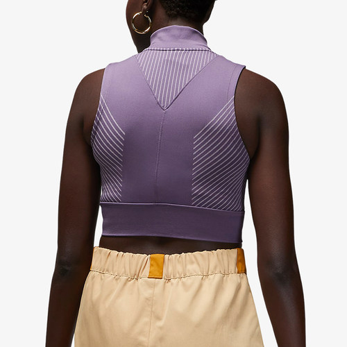 Nike/耐克正品JORDAN女士透气短款立领时尚无袖背心T恤DV4870-553 - 图0