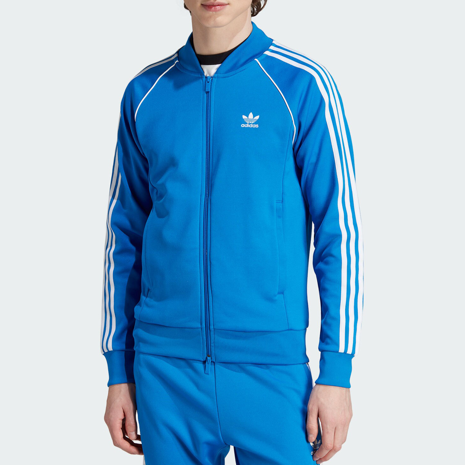 Adidas/阿迪达斯官方正品三叶草男士复古立领运动夹克外套IL2493 - 图2