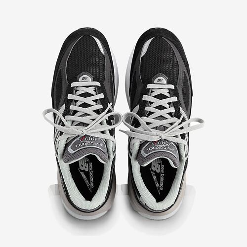 New Balance新百伦正品NB 990 V6男款透气中帮通勤跑步鞋M990BK6 - 图1