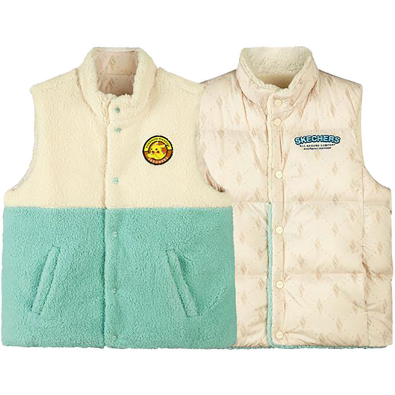 Skechers/斯凯奇正品冬新款儿童运动保暖双面穿羽绒马甲 L422B038,淘宝优惠券,粉丝福利购,淘宝优惠卷