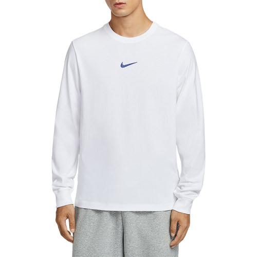 Nike/耐克正品2025男士休闲圆领简约宽松针织长袖T恤HV1771-100 - 图3
