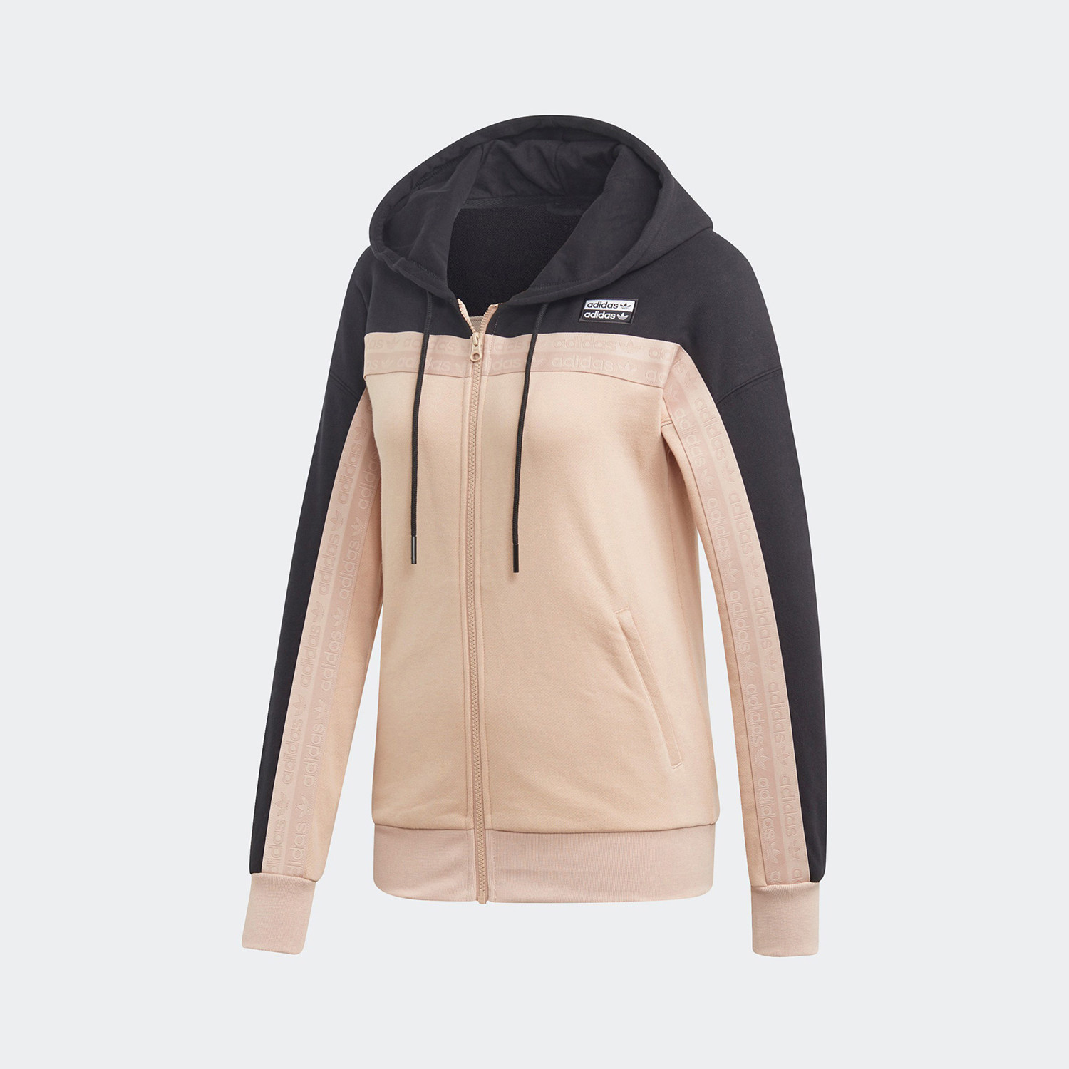 Adidas/阿迪达斯官方正品三叶草女子连帽休闲运动夹克外套FI1479,淘宝优惠券,粉丝福利购,淘宝优惠卷