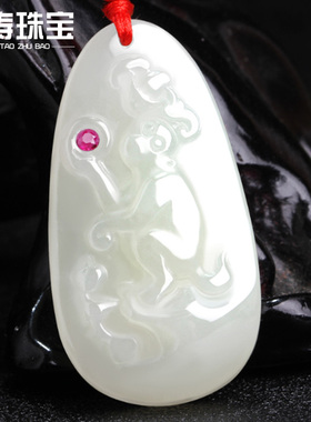 天然和田玉本命年守护神属相吊坠