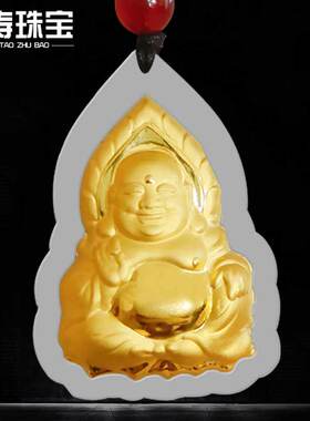 弥勒佛项链情侣保平安挂件玉佩