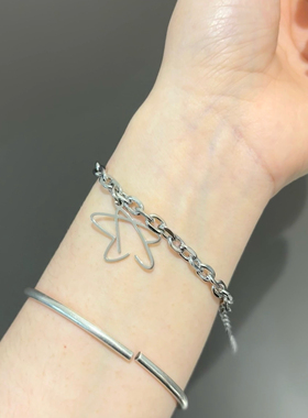 慕Ter aouboom星星镂空五角星钛钢项链不掉色手链