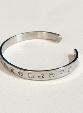 【全糖可乐】慕Ter原创 张康乐马柏全元素面包圈可乐开口钛钢手镯