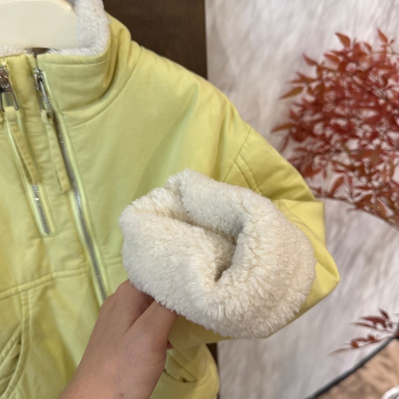 leomama女童纯色双拉链棉衣新款冬装洋气夹棉加绒外套中大童棉服,淘宝优惠券,粉丝福利购,淘宝优惠卷