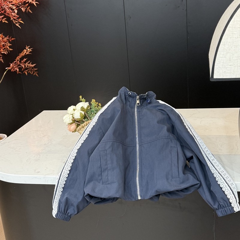 leomama女童蕾丝袖边外套儿童春季新款百搭洋气韩版抽绳拉链上衣,淘宝优惠券,粉丝福利购,淘宝优惠卷