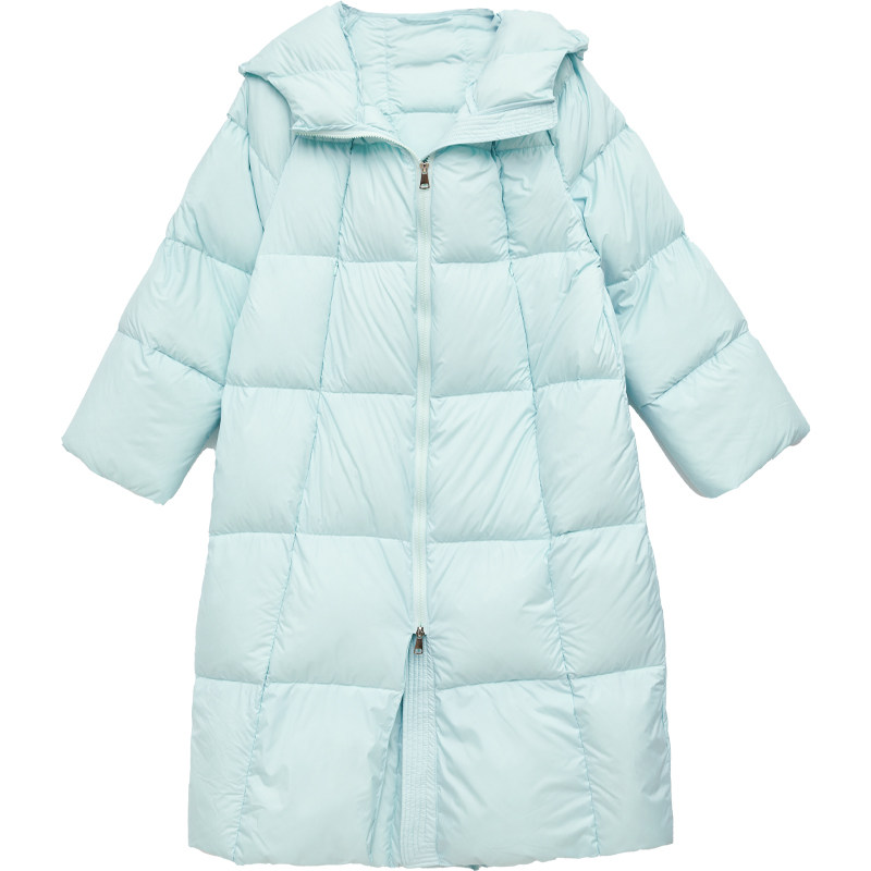 DM100大码百分百女装微胖mm冬季纯色长款插肩加厚连帽羽绒服外套,淘宝优惠券,粉丝福利购,淘宝优惠卷