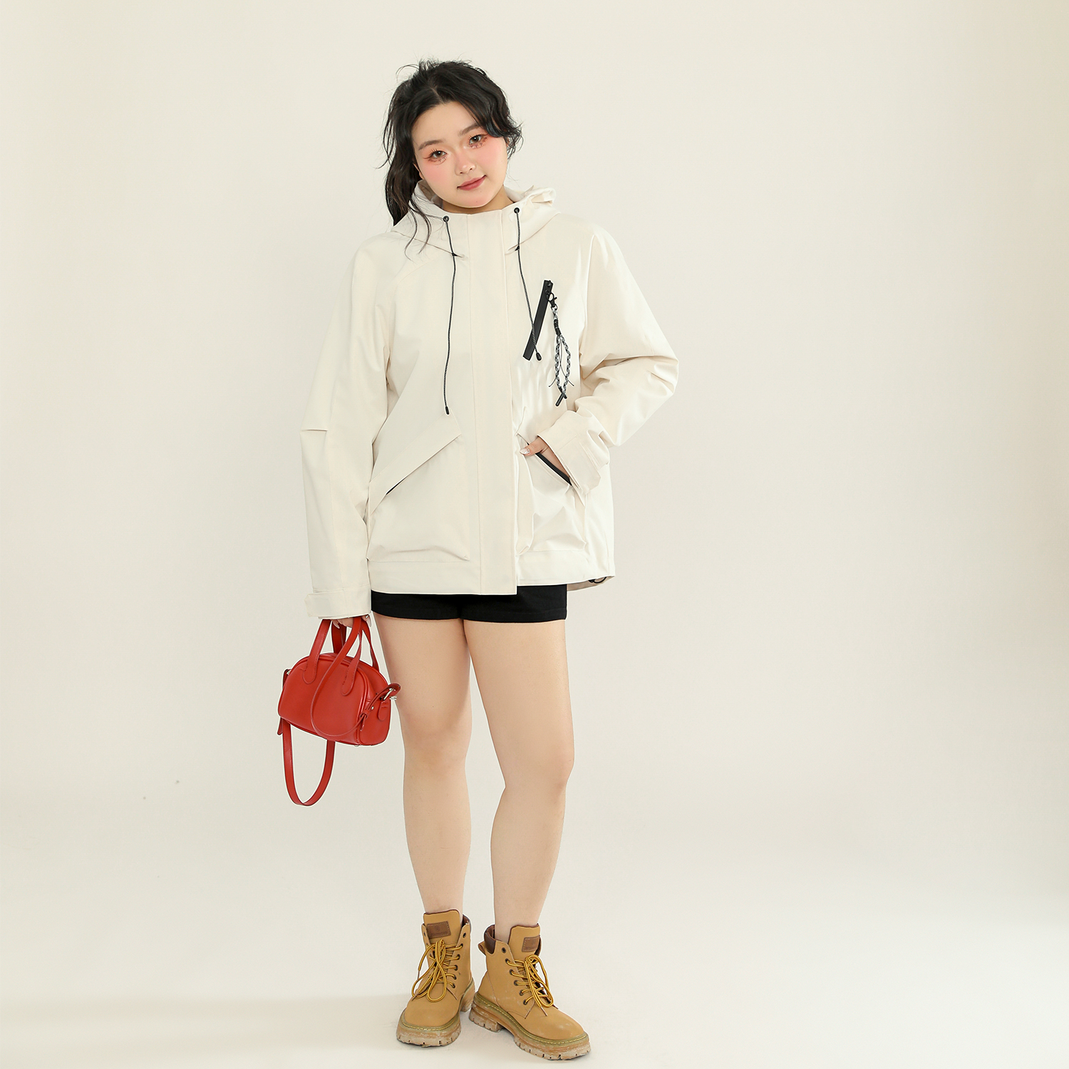 DM100大码百分百2025春季新款女装运动户外登山防水防风冲锋外套 - 图3