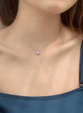 纯银莫桑石项链女七夕礼物送女友