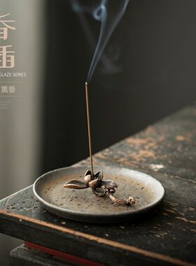 复古鎏金禅意线香香炉