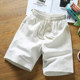 Fat man extra large linen elastic 5-point shorts oversized