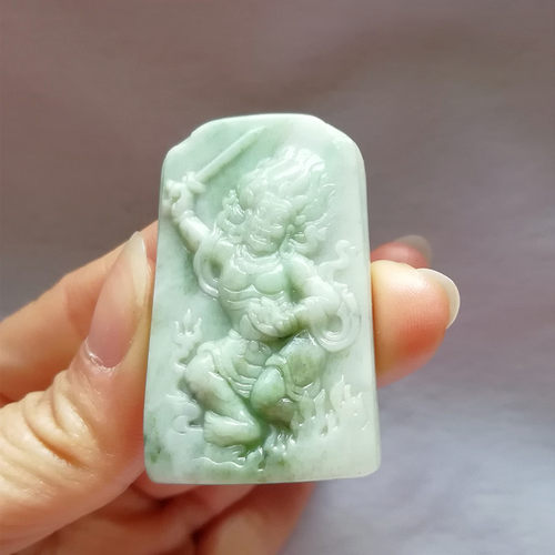 正品天然玉器独山玉吊坠达摩罗汉禅宗始祖南阳玉独玉挂件平安玉佩 - 图3