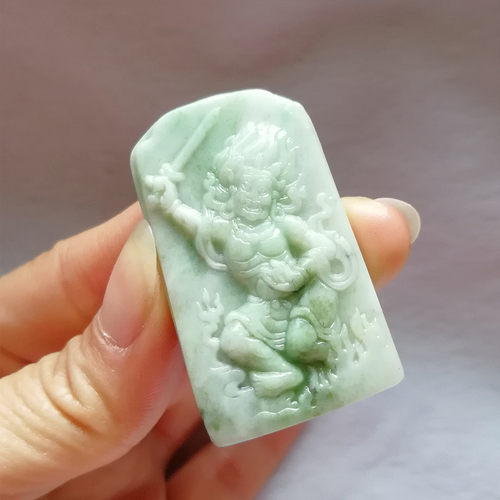 正品天然玉器独山玉吊坠达摩罗汉禅宗始祖南阳玉独玉挂件平安玉佩 - 图2