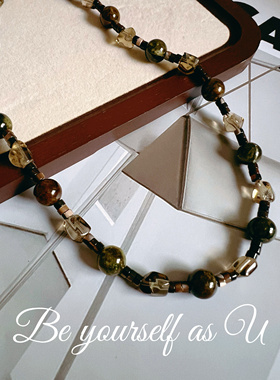 复古色系项链天然晶石高级感中性