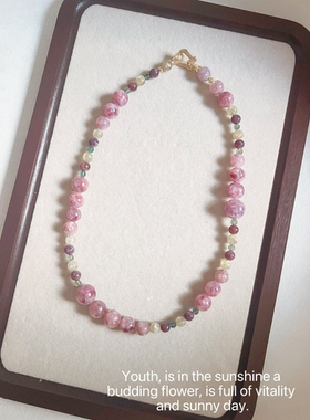 天然彩色云母水晶系列短项链