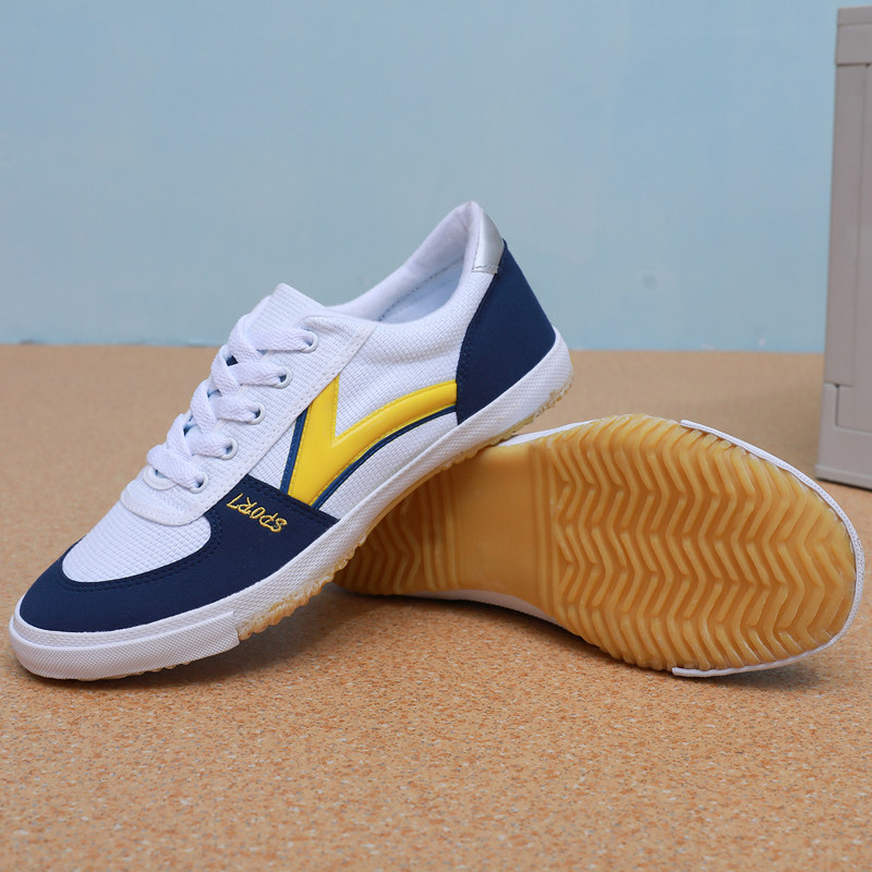 新款牛筋底乒乓球鞋运动鞋羽毛球鞋透气防滑专业训练鞋网鞋帆布鞋