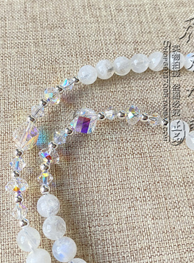 月光石圆珠女款超闪项链