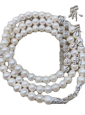 天然珍珠毛衣唐卡项链三挂银色泰国佛牌挂链 可定制其他款式