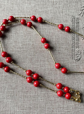 红松石水晶毛衣唐卡项链 金色泰国佛牌挂链 可订做其他款式