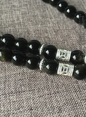 黑曜石水晶泰国佛牌挂链可定制