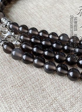 天然冰种黑曜石泰国佛牌双层挂链