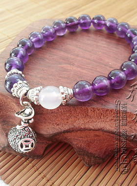 天然紫水晶其他款式手串可定制