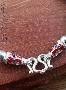 唐卡手链纯银佛牌手链光珠女