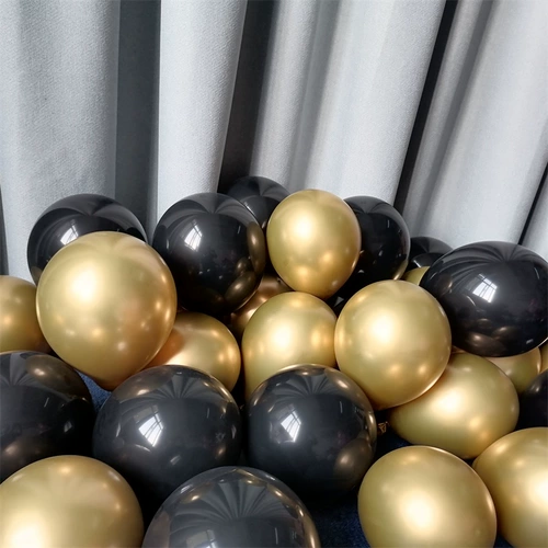 [10寸气球主流行色调黑金搭配生日装饰party场景布置KTV客厅装扮球]