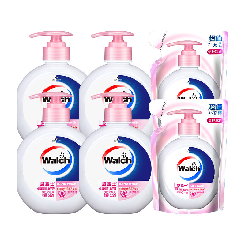 威露士洗手液525ml*4+袋装525ml*2