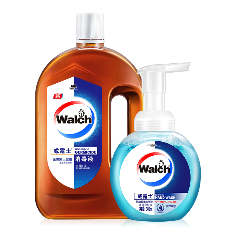 威莱官方旗舰店walch威露士高浓度家居消毒液消毒水衣物可用送泡沫型除菌洗手液0