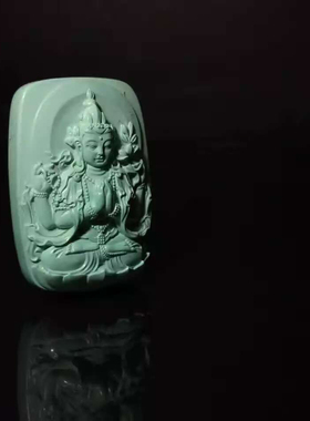 【绿度母】原矿绿松石雕件/吊坠