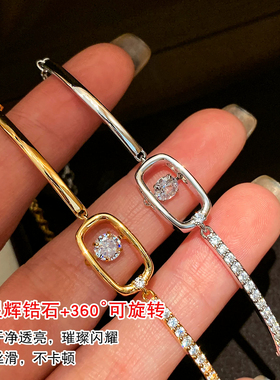 金色银色钻锆石表带手链女2026新款轻奢小众精致高级感叠戴手饰品