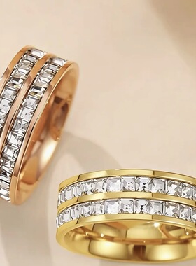 镀K金满天星戒指 时尚轻奢情侣对戒不掉色