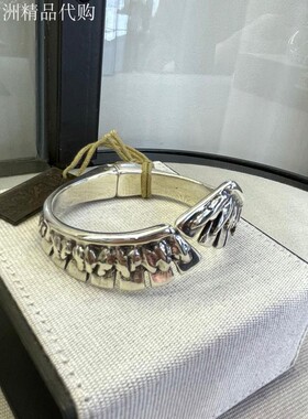 西班牙UNOde50羽毛叶子中性款手镯 手工欧美轻奢镀银做旧复古日系