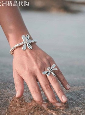 国/现绝版西班牙UNOde50 绿水机戒指欧美轻奢手工做旧镀银时尚