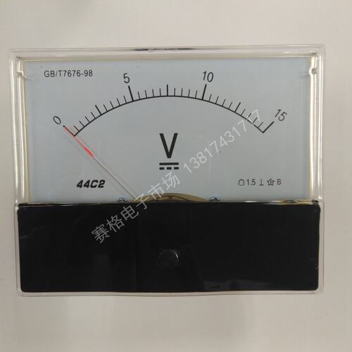 44C2 5V 10V 12V 15V 30v 50V直流指针式电压表 DC小电压直流表头 - 图0