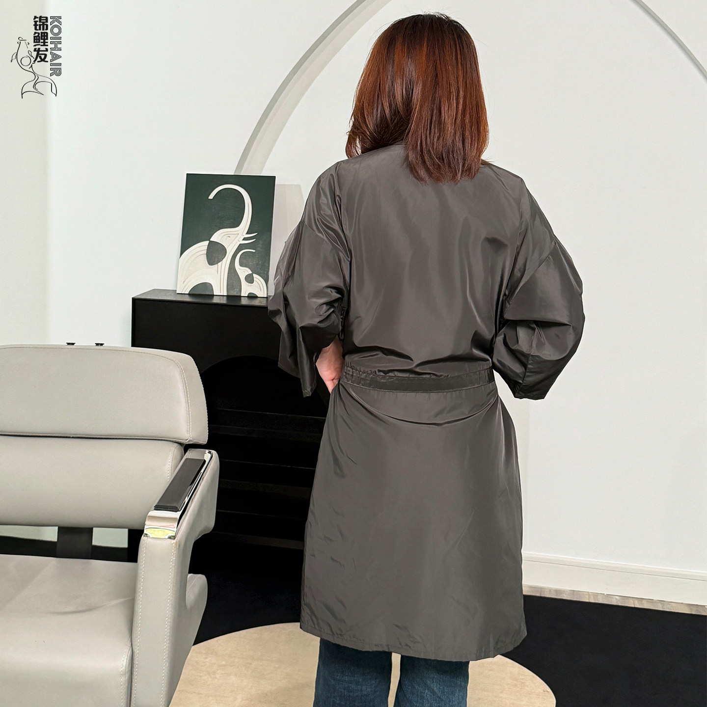 高档透气防水网红款美发客袍理发店客服剪发围布染发服美容院和服,淘宝优惠券,粉丝福利购,淘宝优惠卷