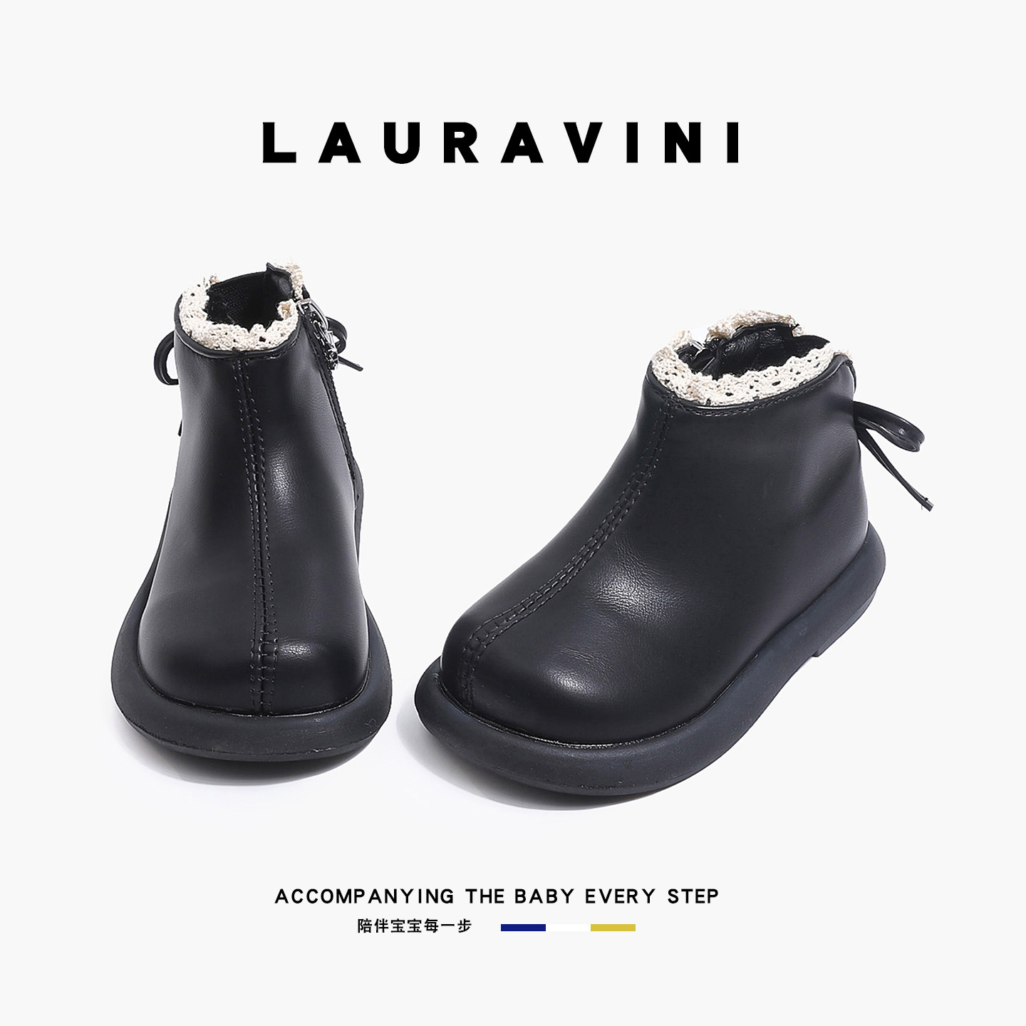 劳拉维尼防滑软底小童英伦风皮靴冬季加绒保暖棉靴LLWN582,淘宝优惠券,粉丝福利购,淘宝优惠卷