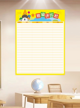 幼儿园你追我赶班级评比栏墙贴
