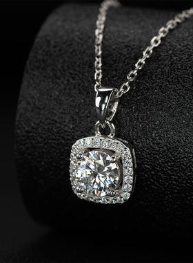 D色莫桑钻项链女s925银锁骨