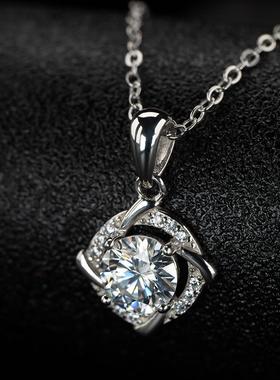 D色莫桑钻项链女s925银