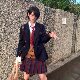 夏日和风铃 崎原高 原创JK西式制服格裙套装学院风收腰西服