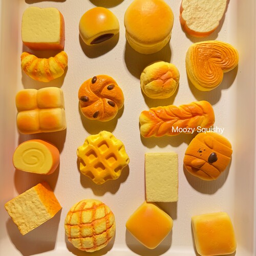慢回弹玩具捏捏乐面包吐司巧克力派菠萝包小慢仿真食物squishy - 图0