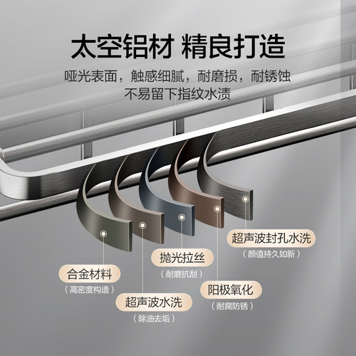 恒洁卫浴置物架浴巾架毛巾架挂钩浴室挂件套装厕所卫生间折叠五金 - 图2