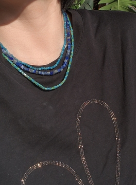 小众品牌   OG Loc  天然青金石磷灰石串珠项链 一物一拍